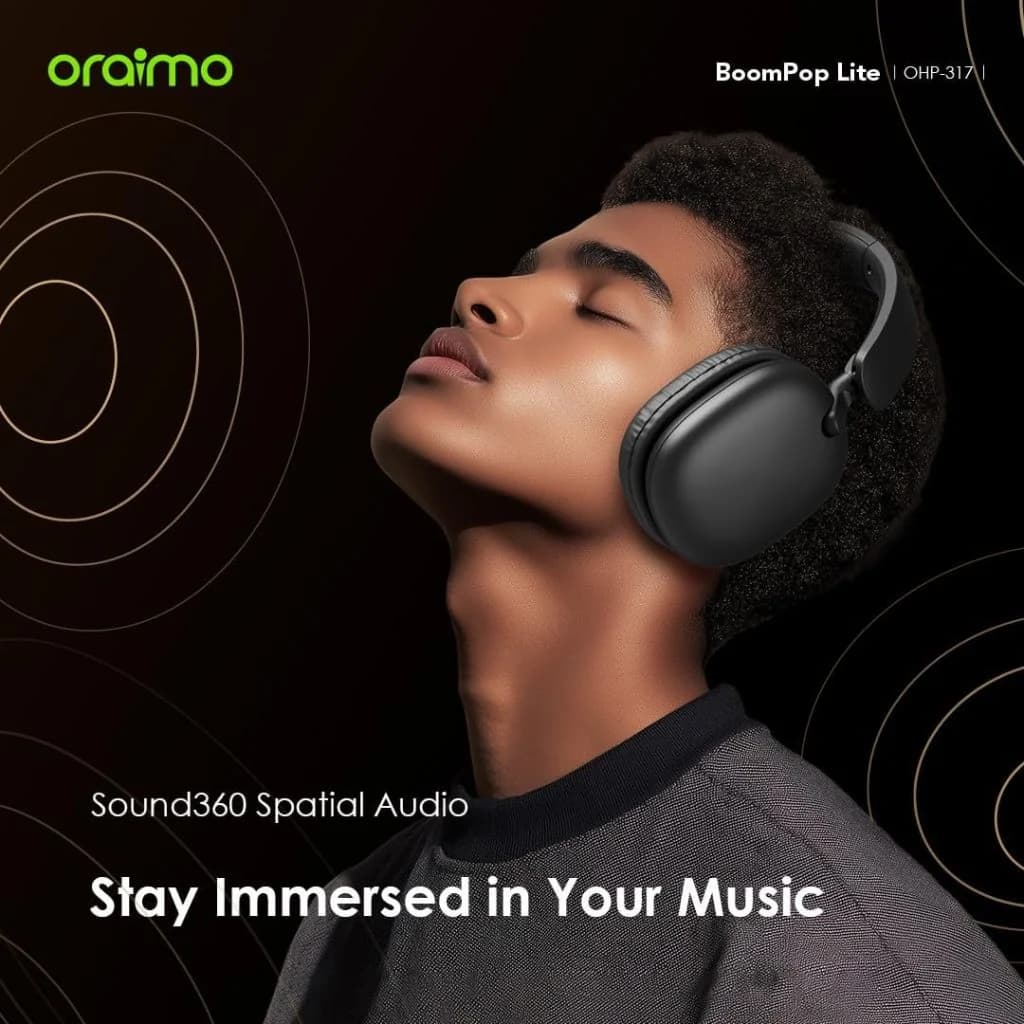 Oraimo Boom Pop Lite Wireless Headset - Speed Black — thumbnail 2 of 3