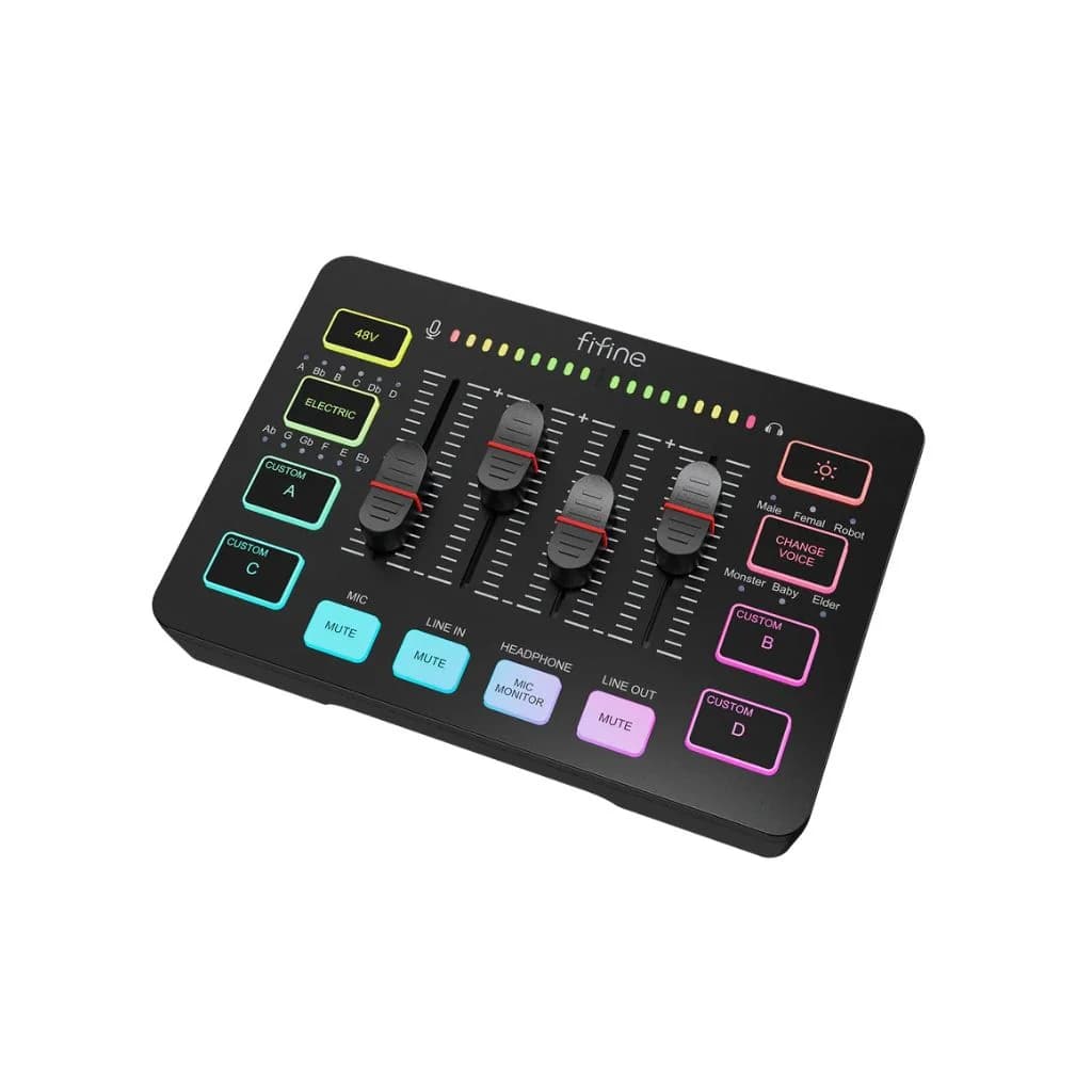 FIFINE AmpliGame SC3 - RGB Gaming Audio Mixer — thumbnail 2 of 7