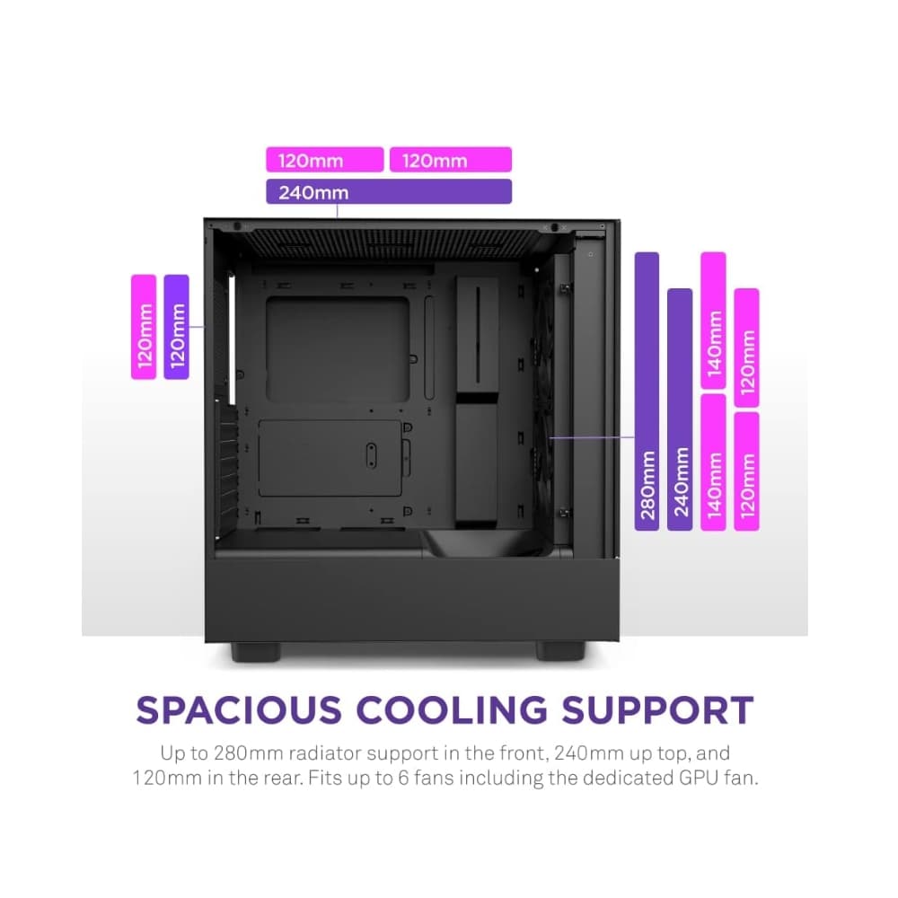 NZXT H5 FLOW ATX Mid-Tower Case – Black — thumbnail 5 of 8