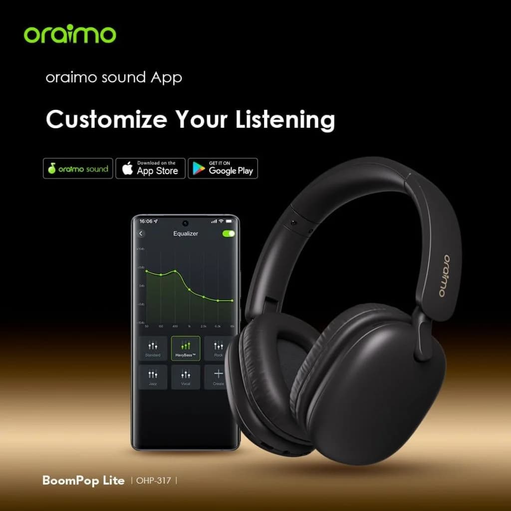 Oraimo Boom Pop Lite Wireless Headset - Speed Black — thumbnail 3 of 3