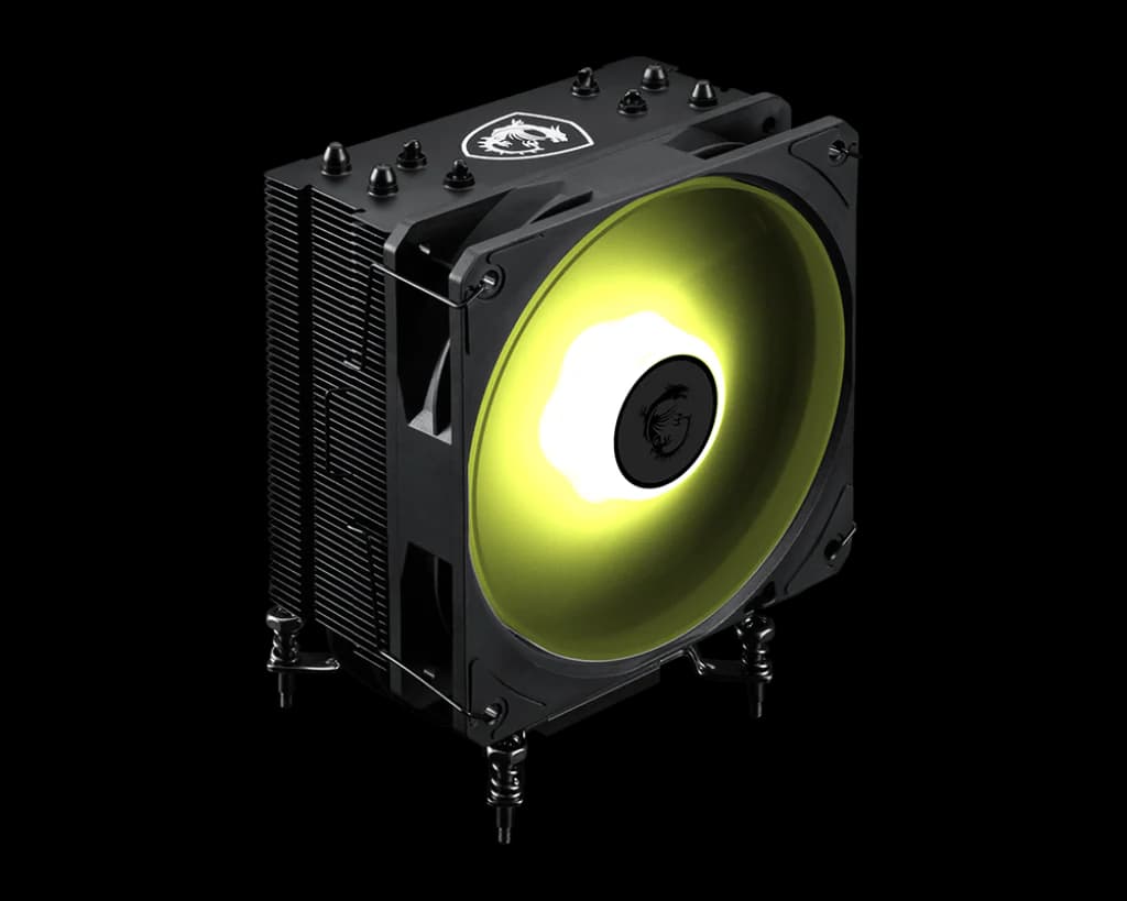 MSI MAG COREFROZR AA13 Air CPU Cooler — 120mm ARGB Fan, 4× 6mm Direct-Touch Heat Pipes, Rifle Bearing, Compact Tower, Supports Intel LGA1700/1851 & AMD AM5/AM4