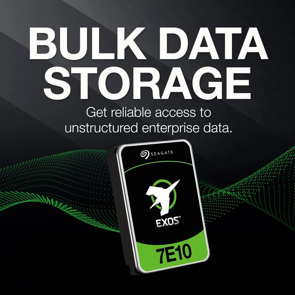Seagate Exos 7E10 Enterprise HDD – 10TB, 7200 RPM, SATA/SAS, 550TB/yr Workload, 2M Hours MTBF — thumbnail 2 of 6