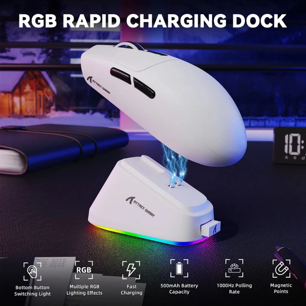 Attack Shark G3 Pro Wireless - White — thumbnail 3 of 6