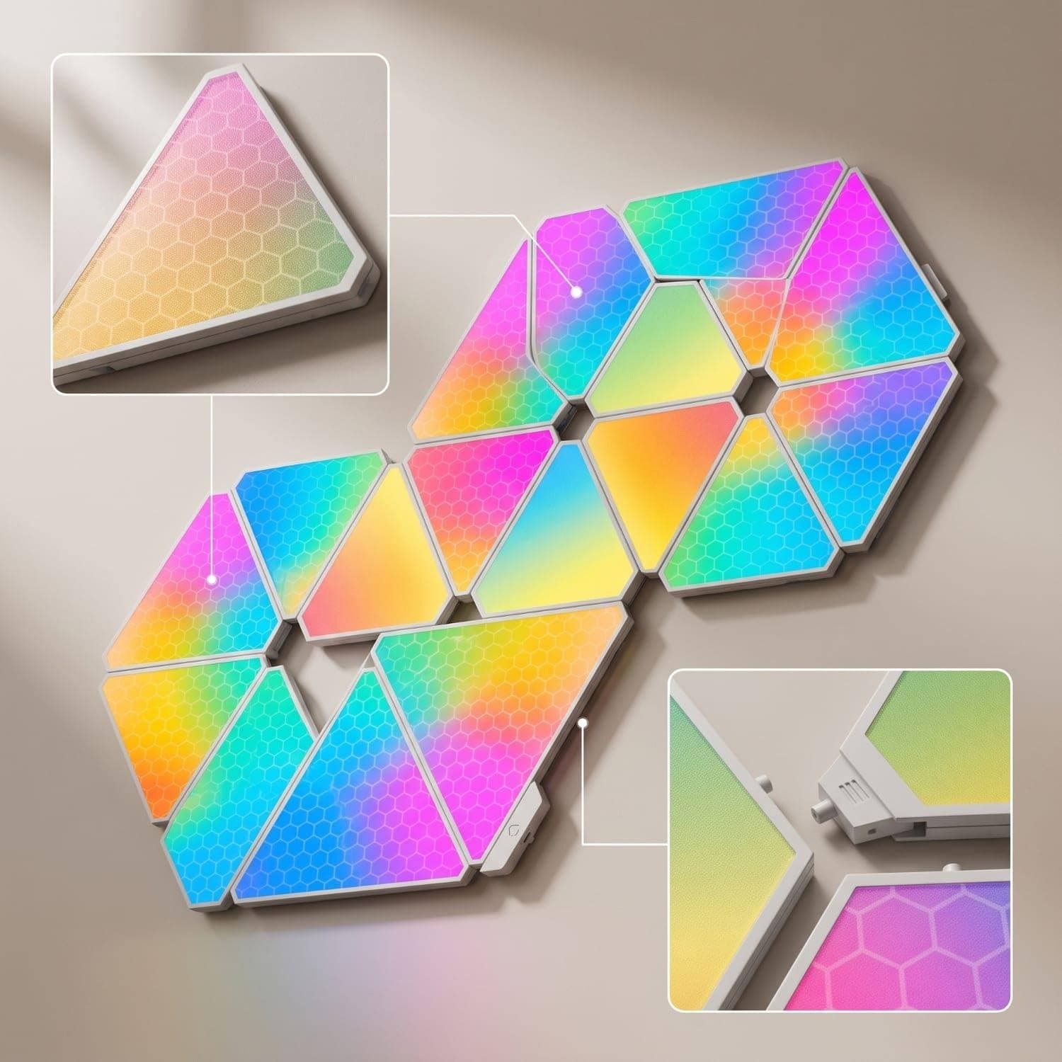 Smart LED Triangular Honeycomb Panel Light (3 Piece) — thumbnail 3 of 4