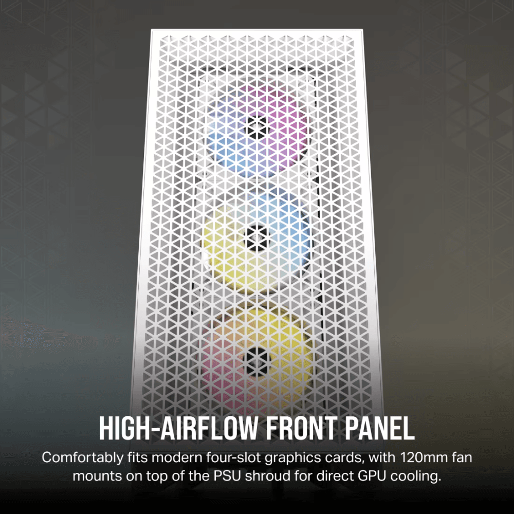 CORSAIR 3000D RGB AIRFLOW TEMPERED GLASS MT CASE WHITE — thumbnail 3 of 7
