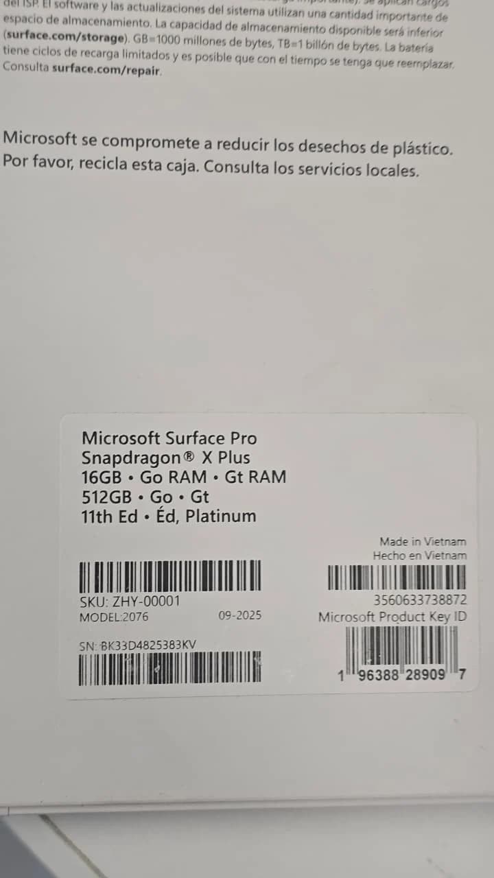 Microsoft Surface Pro 11 - ZIL-00007/ZHY-00001, Snapdragon X Plus, RAM 16GB, SSD 512GB, Qualcomm Adreno, 13 (2880 x 1920), Platinum — thumbnail 5 of 5