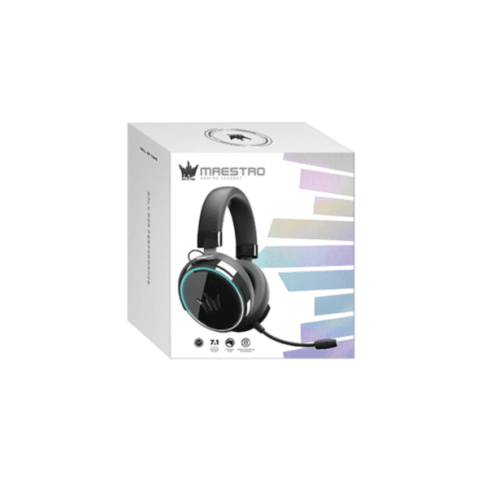 GALAX HOF Maestro Matte 7.1 USB RGB Gaming Headset – Glossy Black
