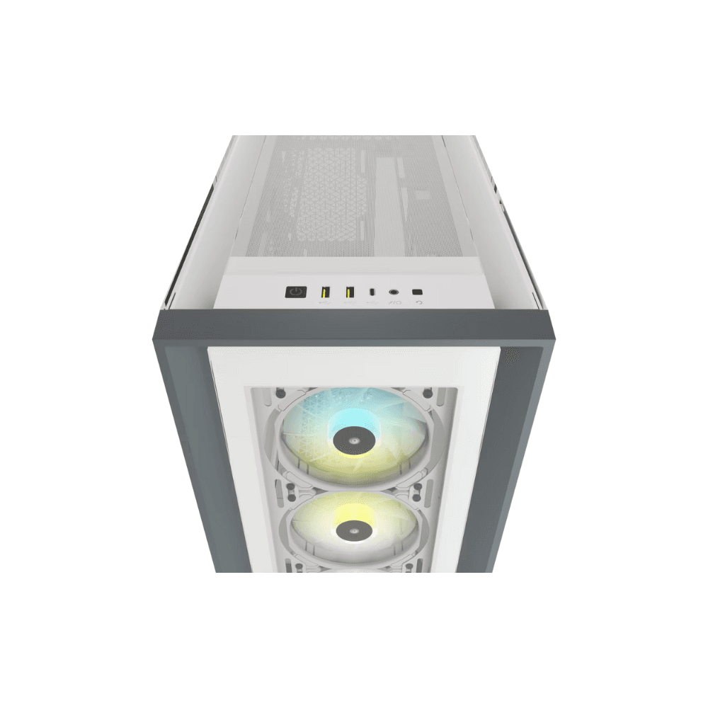 CORSAIR ICUE 5000X RGB TEMPERED GLASS MID-TOWER SMART CASE  WHITE — thumbnail 5 of 6