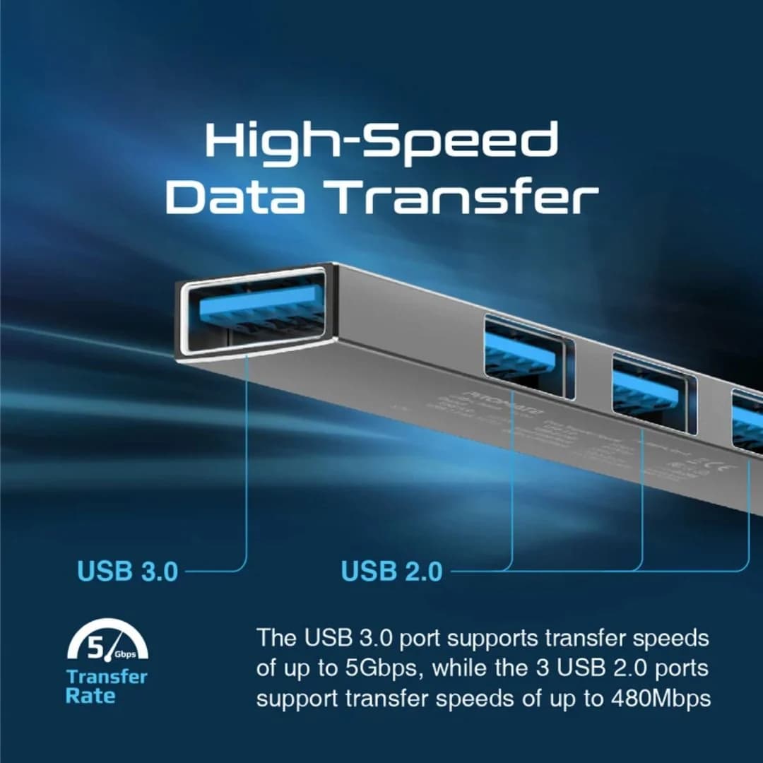 Promate LiteHub-4 4-in-1 Multi-Port USB-C Data Hub - Gray — thumbnail 4 of 4
