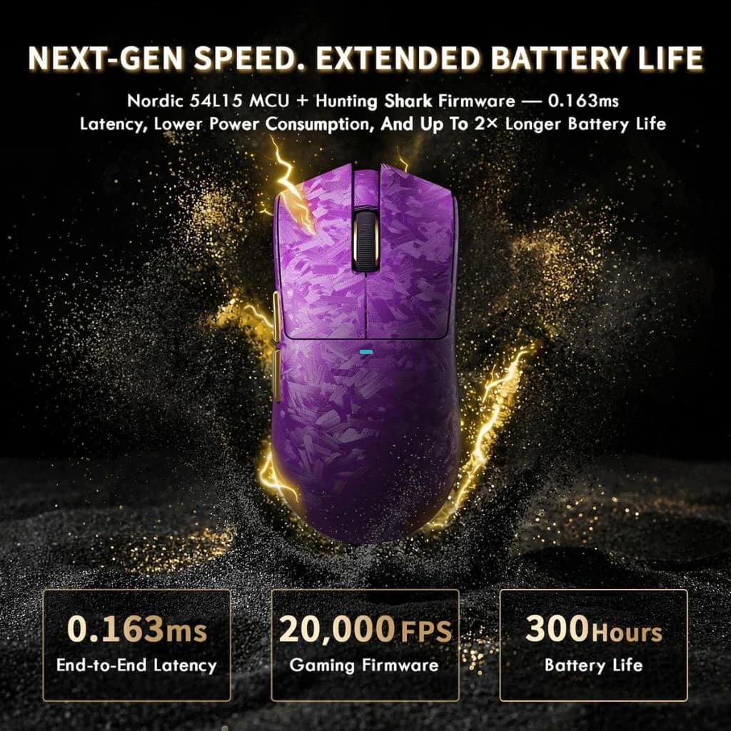 Attack Shark X11 Ultra carbon fiber Wireless - Purple — thumbnail 3 of 6