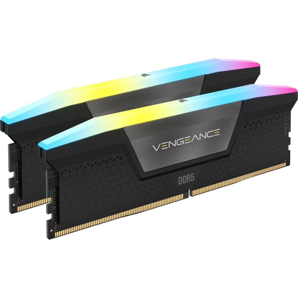 Corsair Vengeance RGB 64GB (2×32GB) DDR5 6000MHz CL38 Desktop Memory - Black — thumbnail 1 of 5