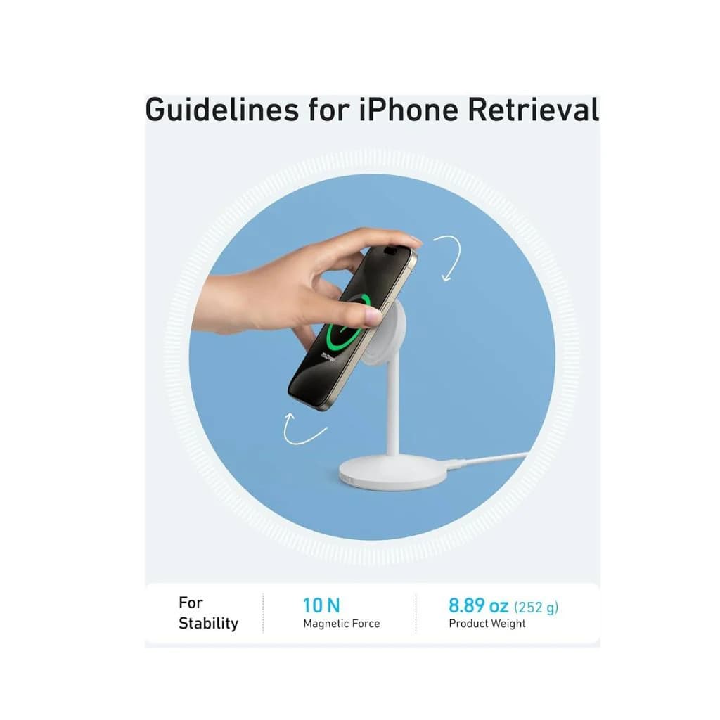 Anker MagGo Wireless Charger Stand - White — thumbnail 3 of 3