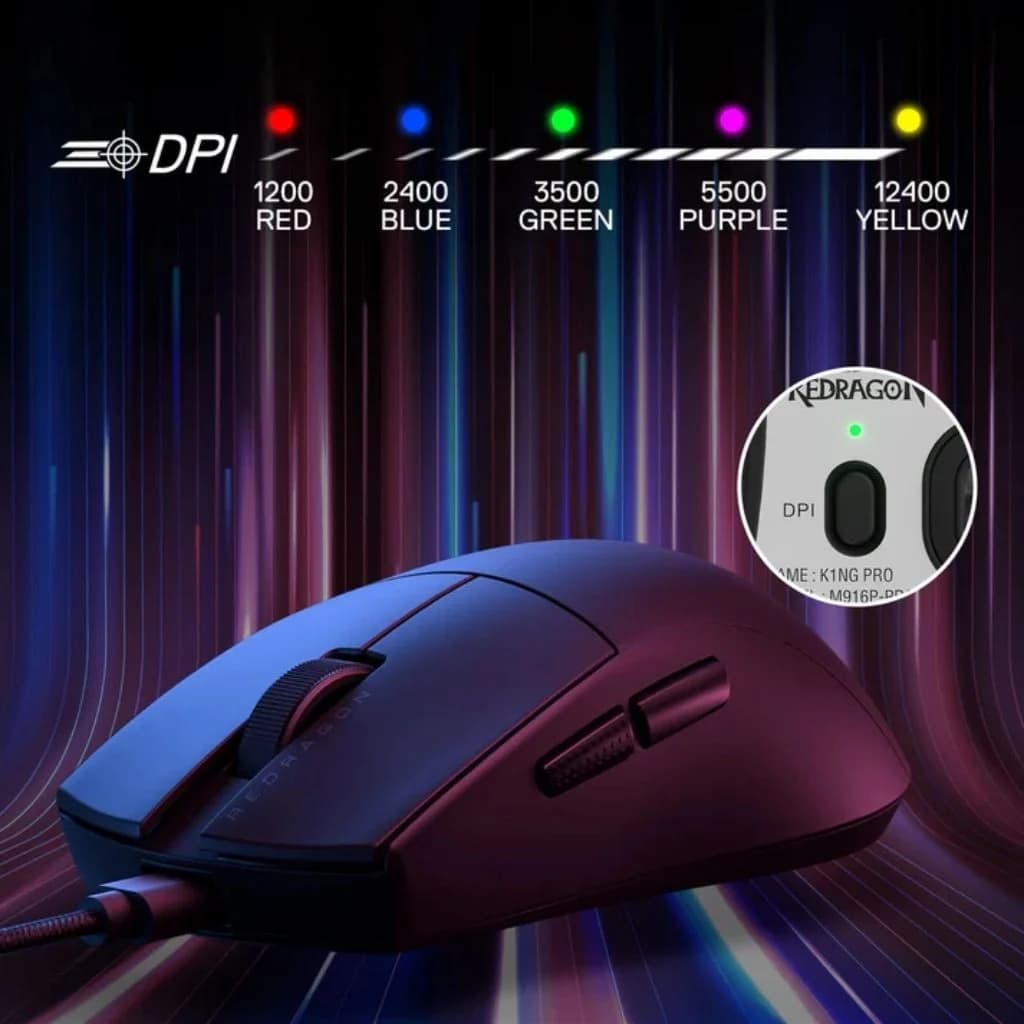 Redragon M724 K1NG Wireless Gaming Mouse - White — thumbnail 4 of 4