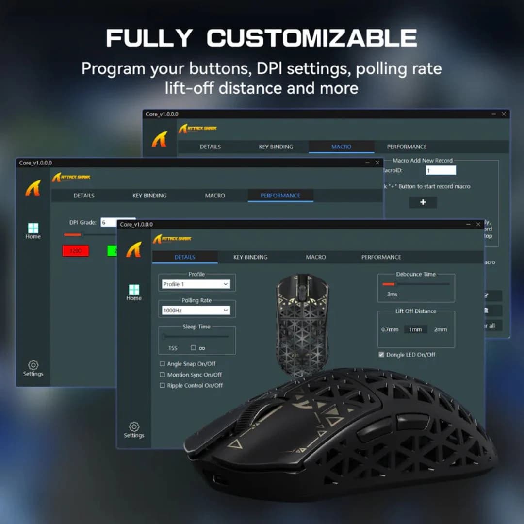 ATTACK SHARK R5 Ultra Carbon Fiber Wireless 8K Gaming Mouse - Black — thumbnail 4 of 4
