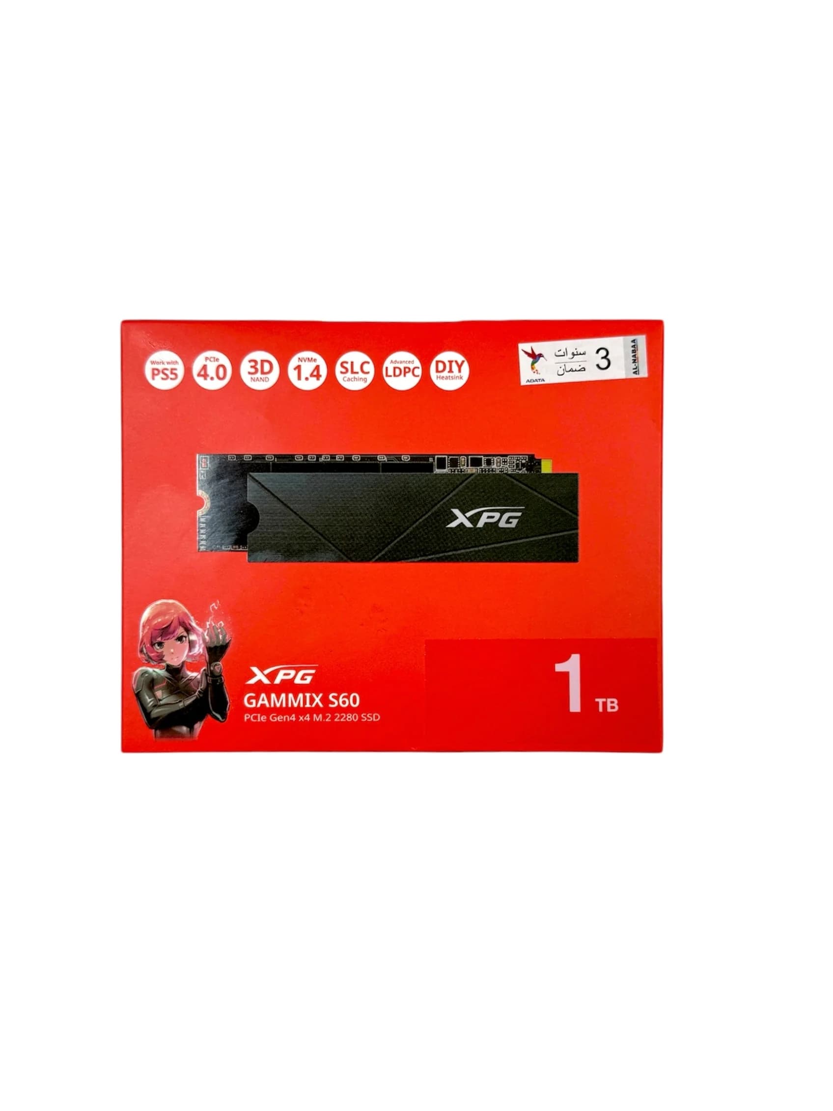 XPG GAMMIX S60 1TB PCIe Gen4 x4 NVMe SSD – Up to 5000/4200MB/s with Heat-Sink, PS5 Compatible — thumbnail 3 of 4