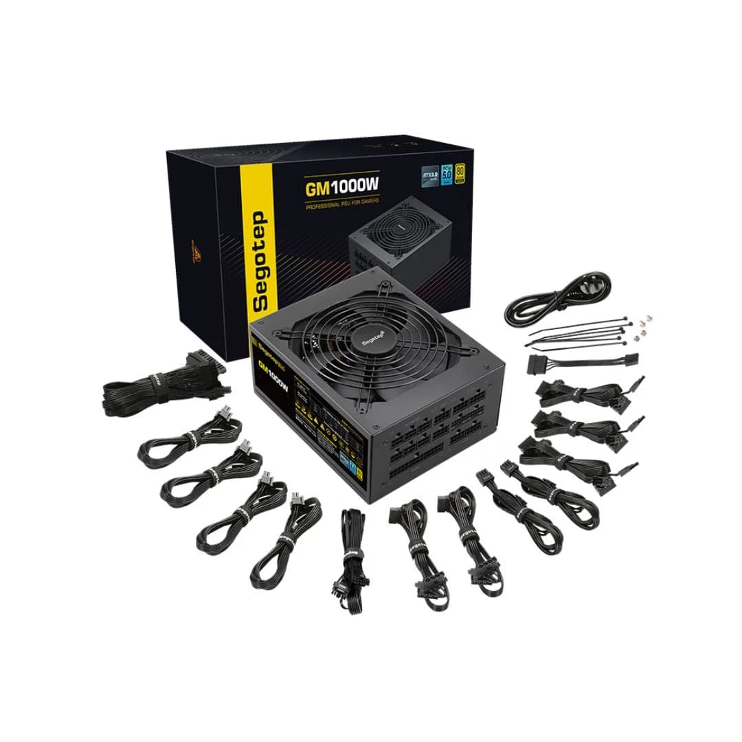 Segotep GM1000W 1000W Gold 80+ Full Modular 80+, PCIe 5.1 & ATX 3.1 - Black — thumbnail 6 of 6