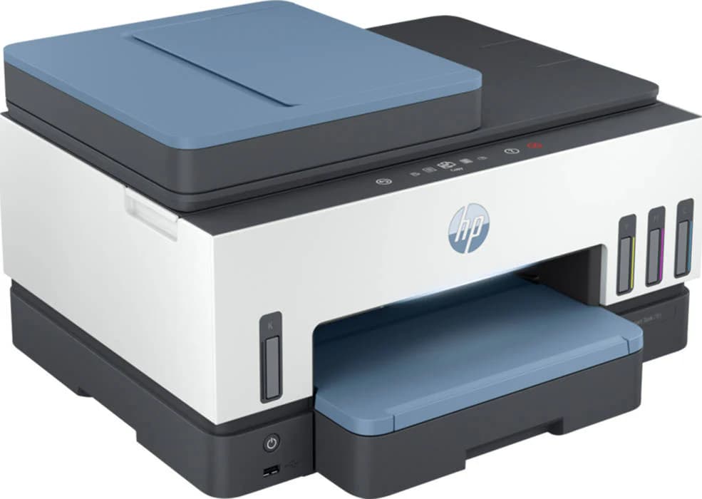 HP Smart Tank 795 All-In-One Printer, Print / Copy / Scan / Fax / ADF, Wireless Functions, Up To 15ppm Print Speed, 1200 DPI, 250 Sheets Input Capacity, Bluetooth & Wi-Fi Connectivity, Blue — thumbnail 2 of 5