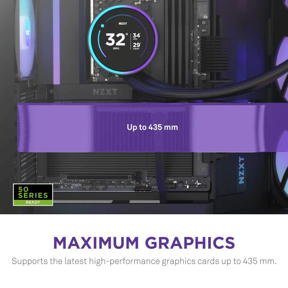 NZXT H9 FLOW RGB+ DUAL-CHAMBER MID TOWER Airflow With CONTROL HUB Black CASE — thumbnail 4 of 8
