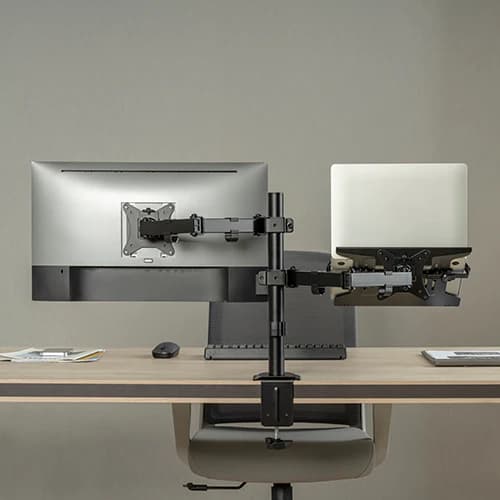 Avetron MA401 Steel Articulating Monitor Arm with Laptop Tray – Supports 17″–32″, 9 kg Load, Full Motion — thumbnail 4 of 5