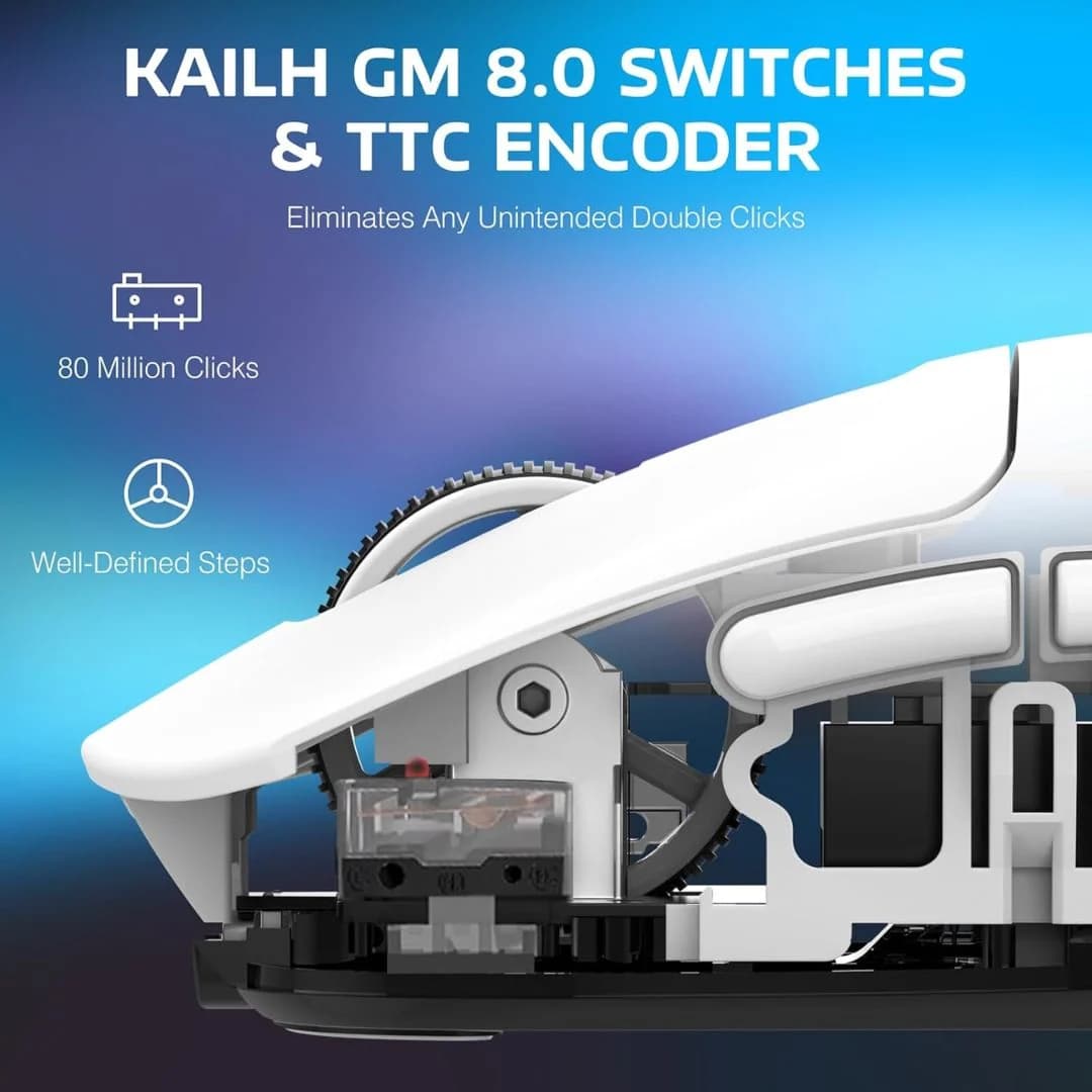 ATTACK SHARK X3  Wireless Gaming Mouse - White — thumbnail 5 of 7
