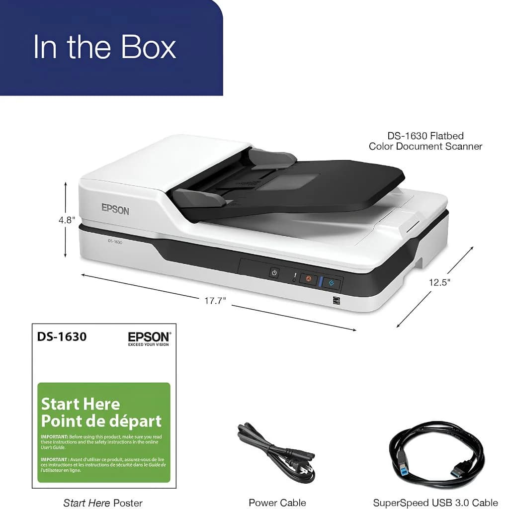 Epson DS-1630 - Flatbed Color Document Scanner — thumbnail 2 of 5