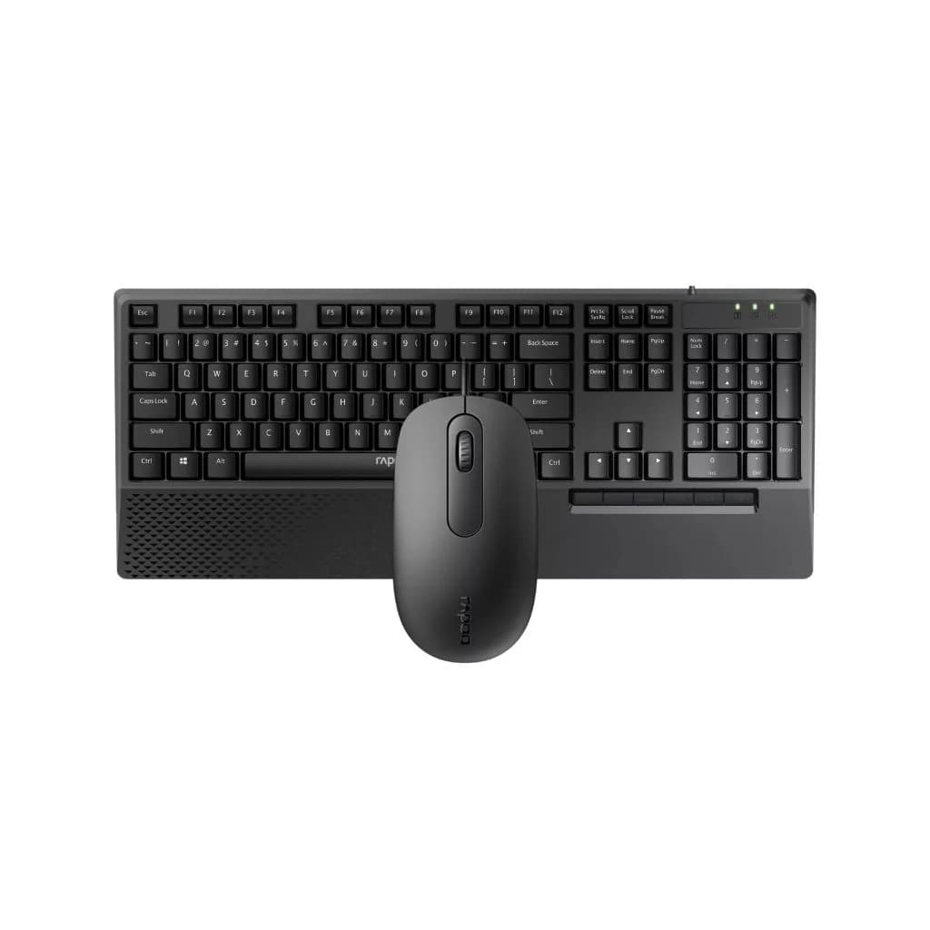 Rapoo NX2000 Wired Keyboard and Mouse Kit - Black