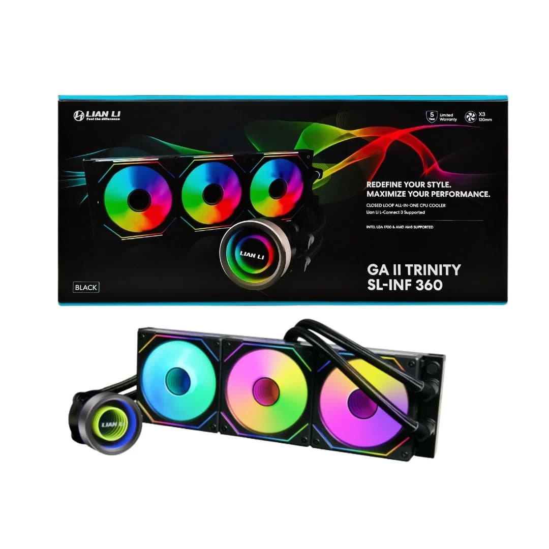 LIAN LI GA II TRINITY SL-INF 360 RGB AIO Liquid Cooler - Black