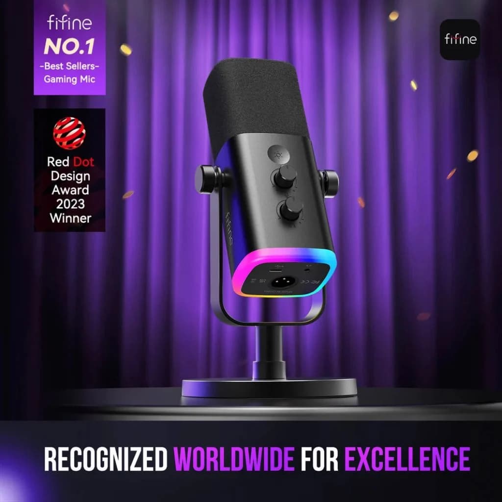 FIFINE AmpliGame AM8 - USB/XLR Dynamic Microphonea — thumbnail 5 of 6