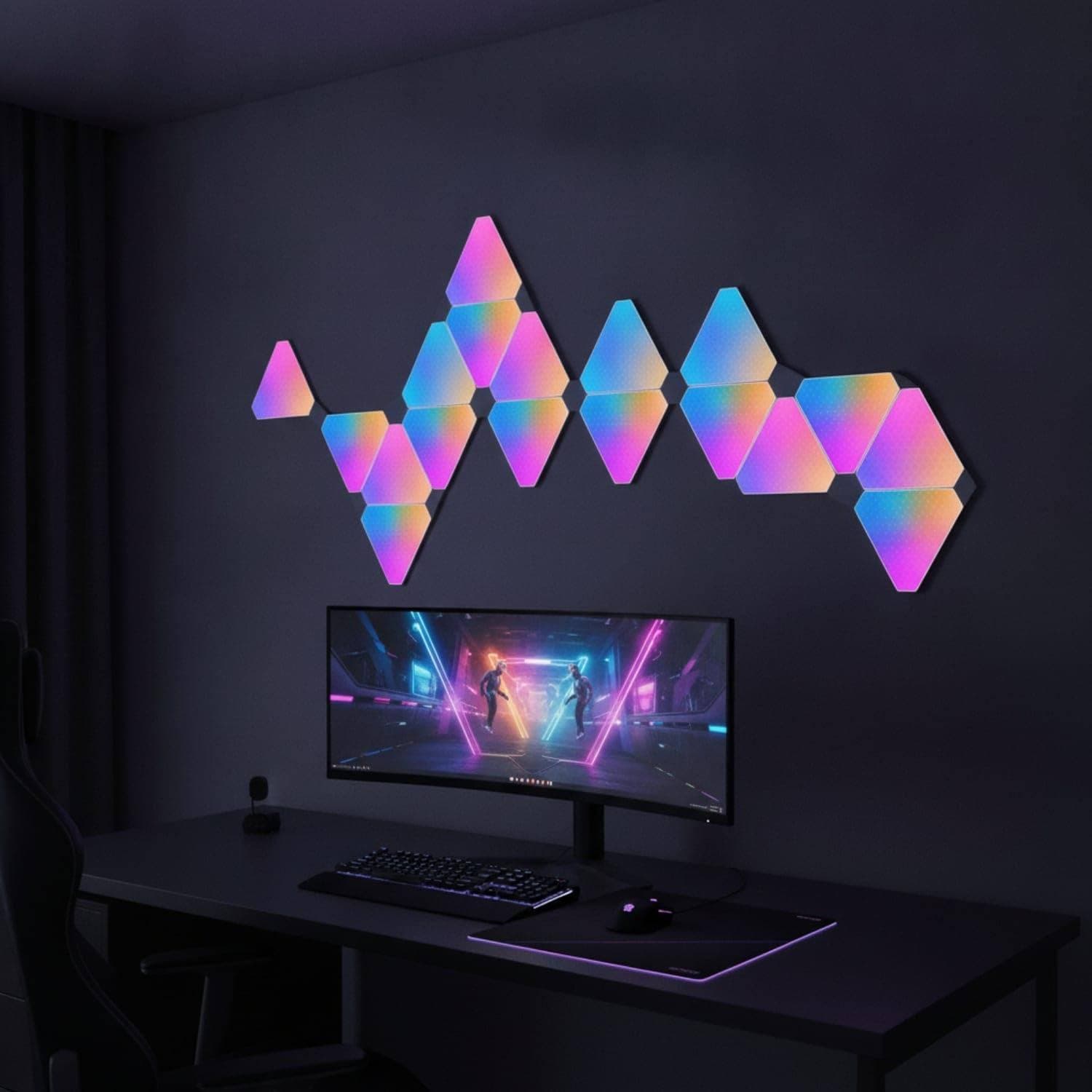 Smart LED Triangular Honeycomb Panel Light (6 Piece) — thumbnail 2 of 4