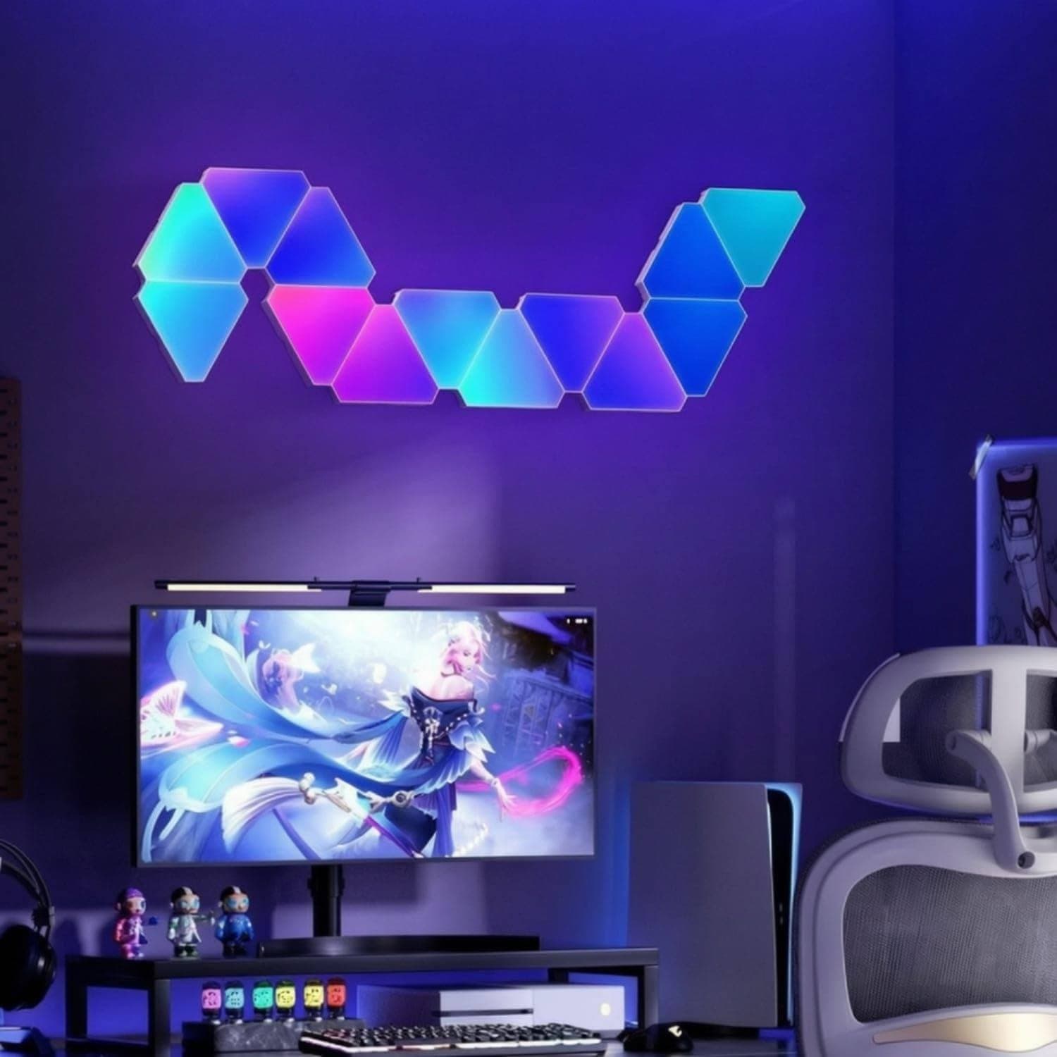 Smart LED Triangular Honeycomb Panel Light (6 Piece) — thumbnail 1 of 4