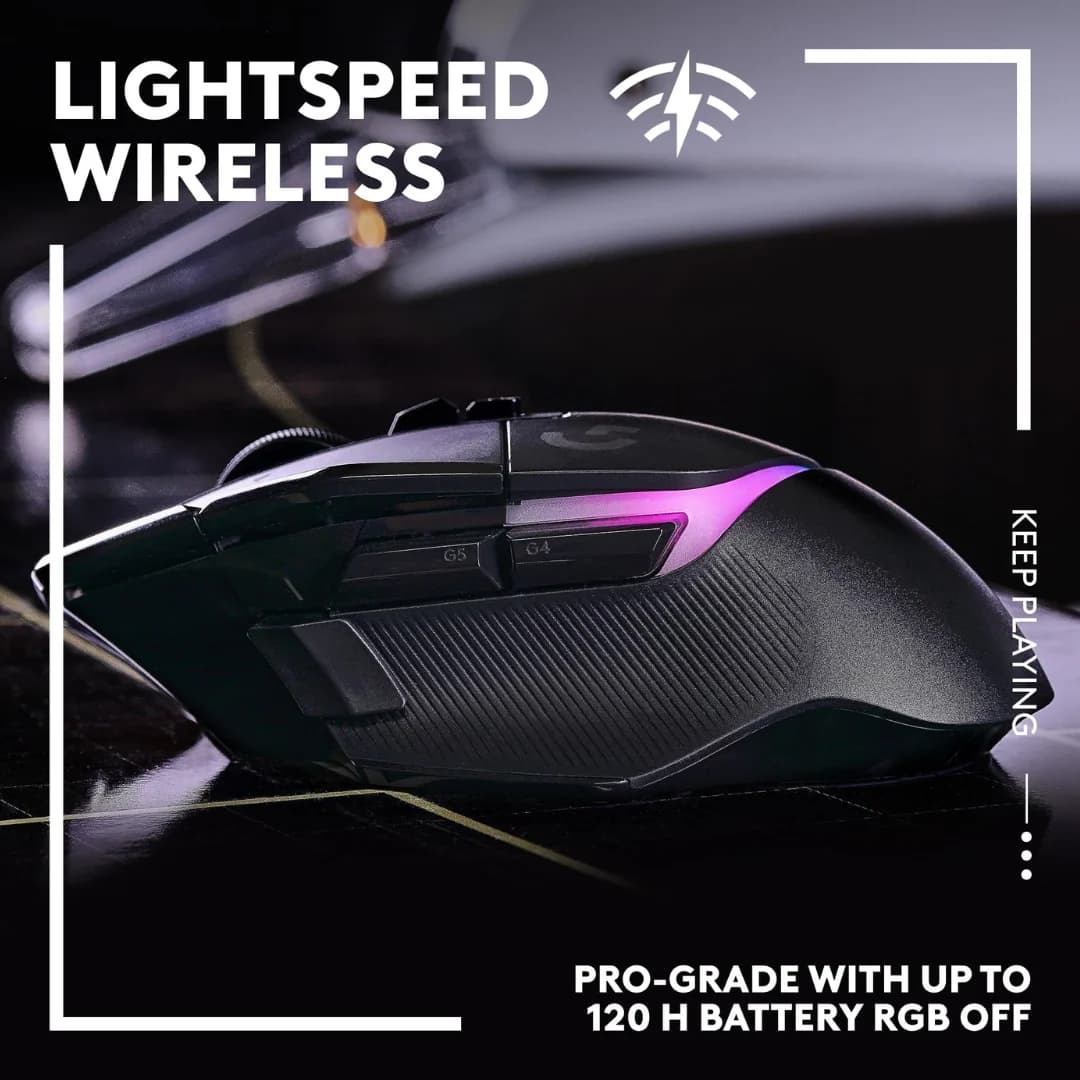 Logitech G502 X PLUS Lightspeed Wireless Optical Mouse Black — thumbnail 4 of 6