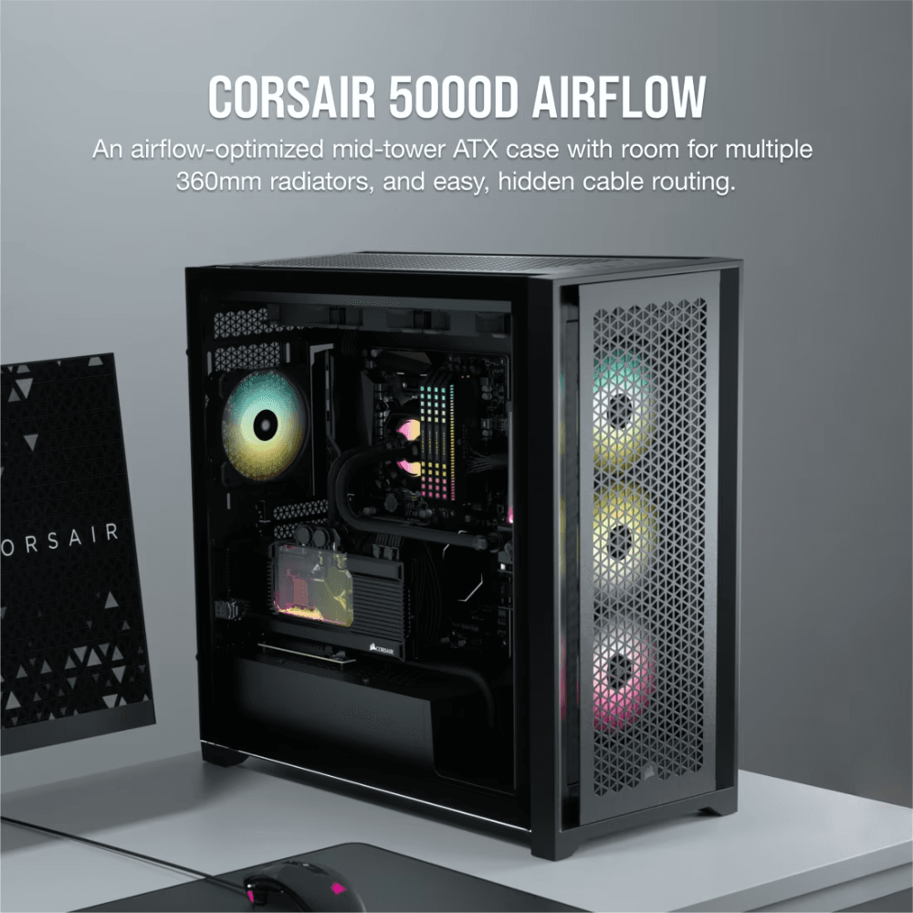 CORSAIR 5000D AIRFLOW MT TEMP GLASS CASE BLACK — thumbnail 2 of 2