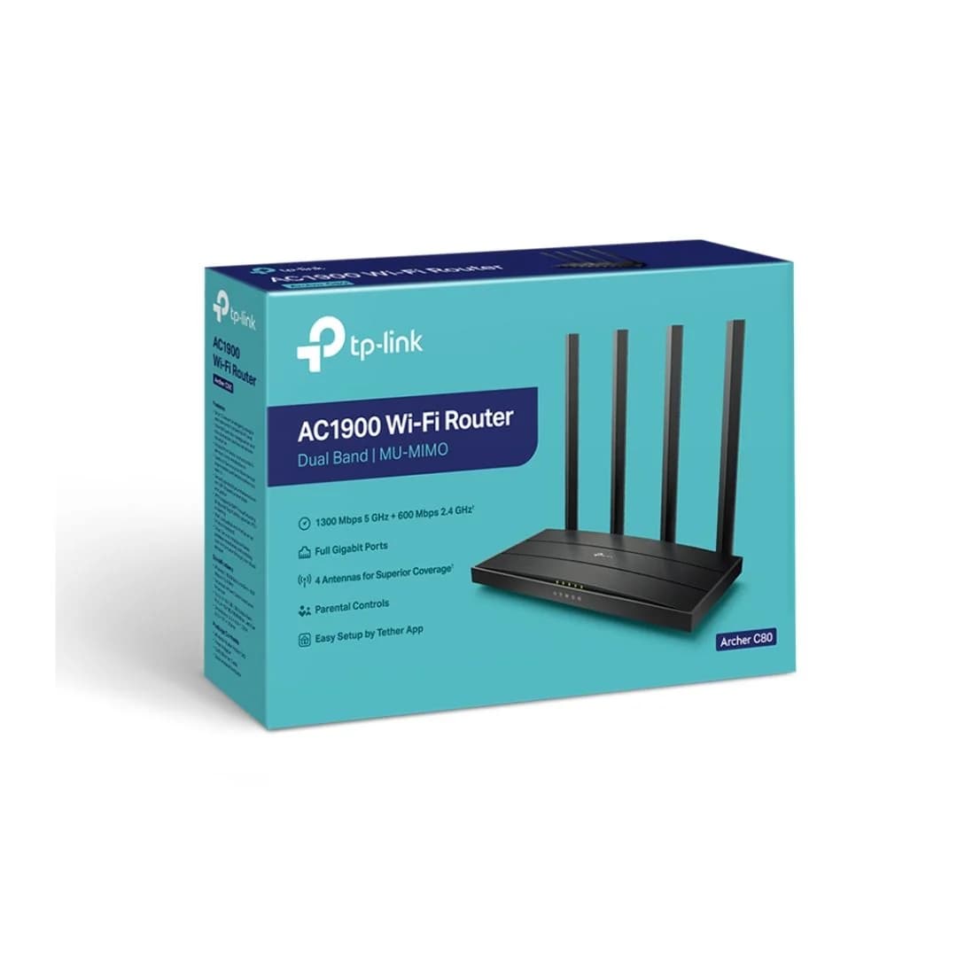 TP Link Archer C80 New AC1900 Wireless MU-MIMO Wi-Fi 5 Router — thumbnail 5 of 5