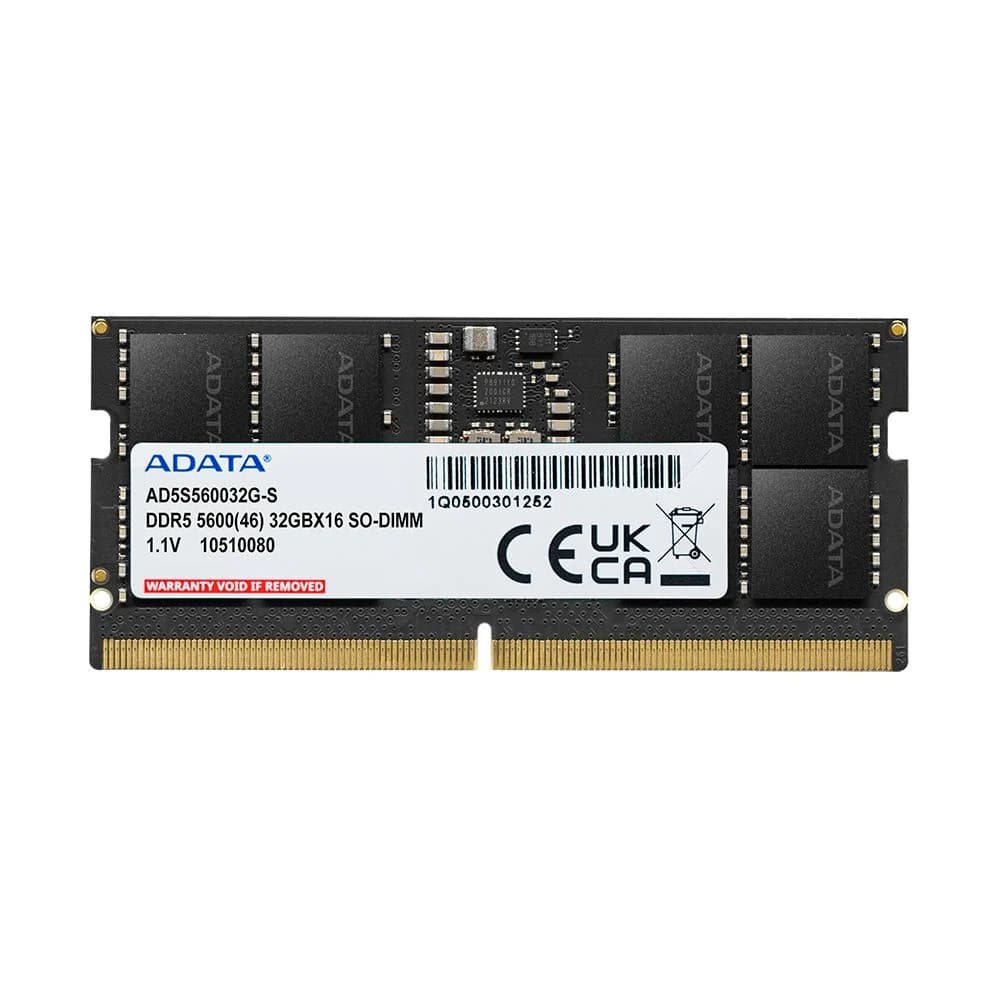 ADATA DDR5 5600 MT/s 32 GB (1×32 GB) CL46 SO-DIMM 262-Pins ECC Unbuffered Laptop Memory