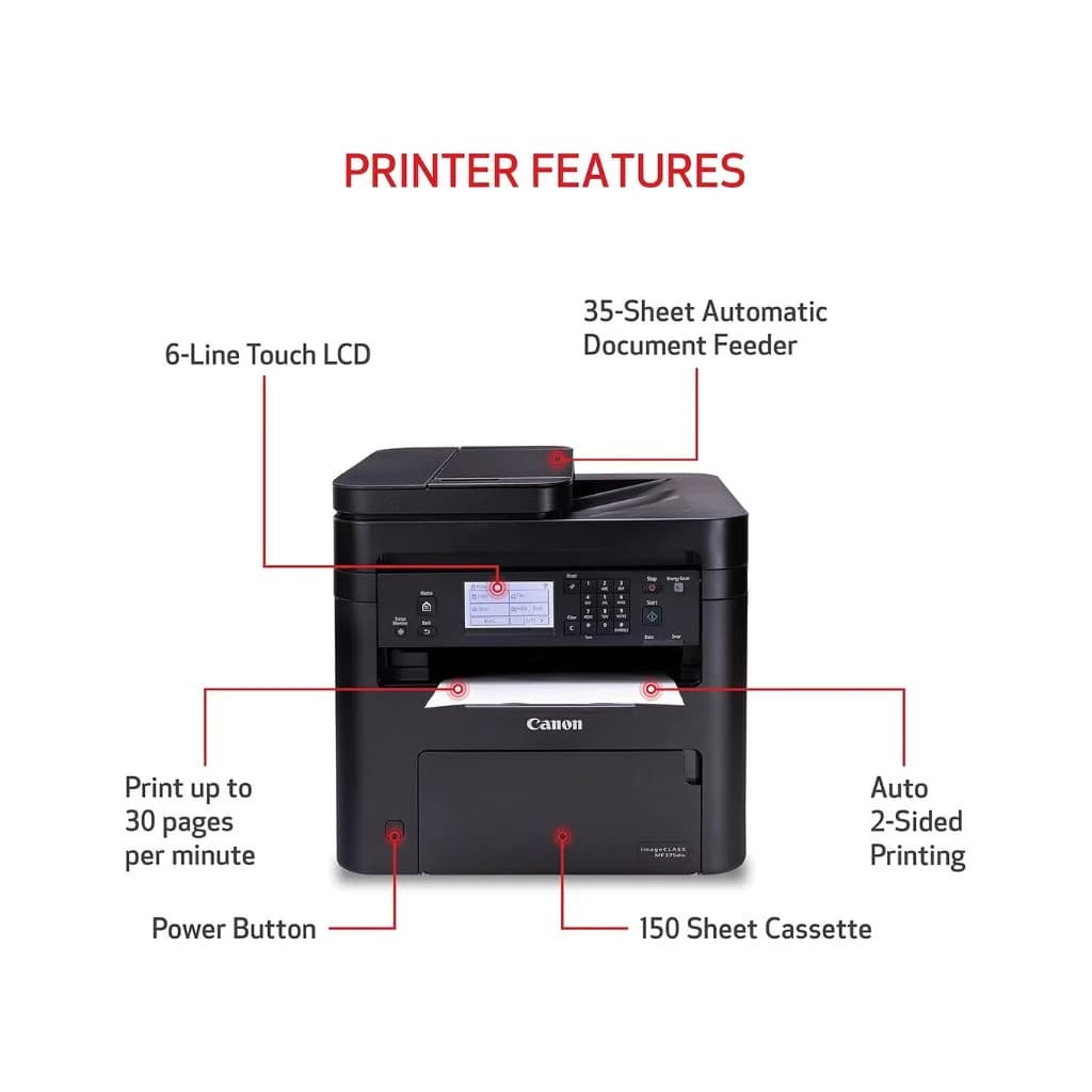 Canon imageCLASS MF275dw - Mono Laser 4-in-1 Printer — thumbnail 3 of 6