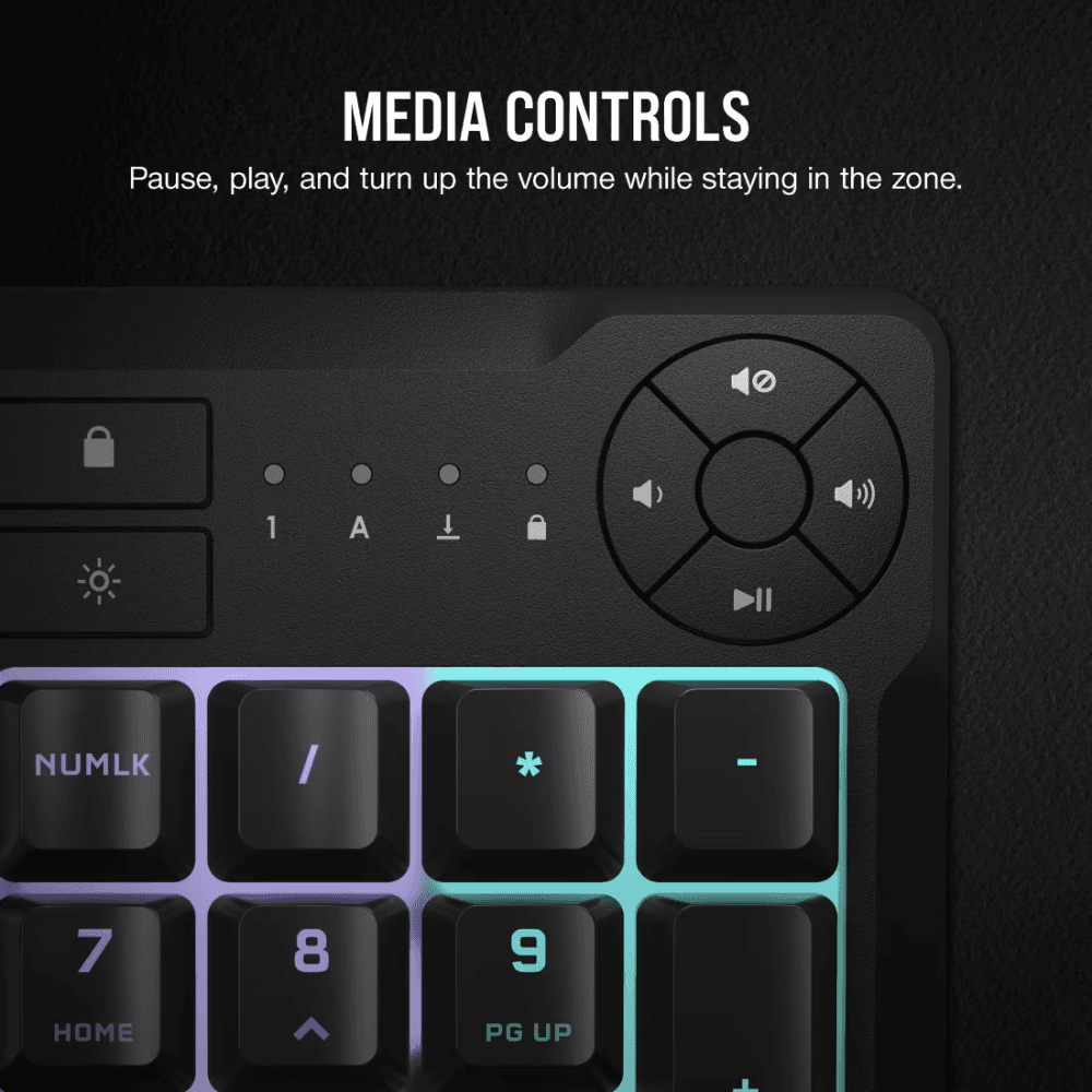 CORSAIR K55 CORE RGB Gaming Keyboard – Black — thumbnail 3 of 4