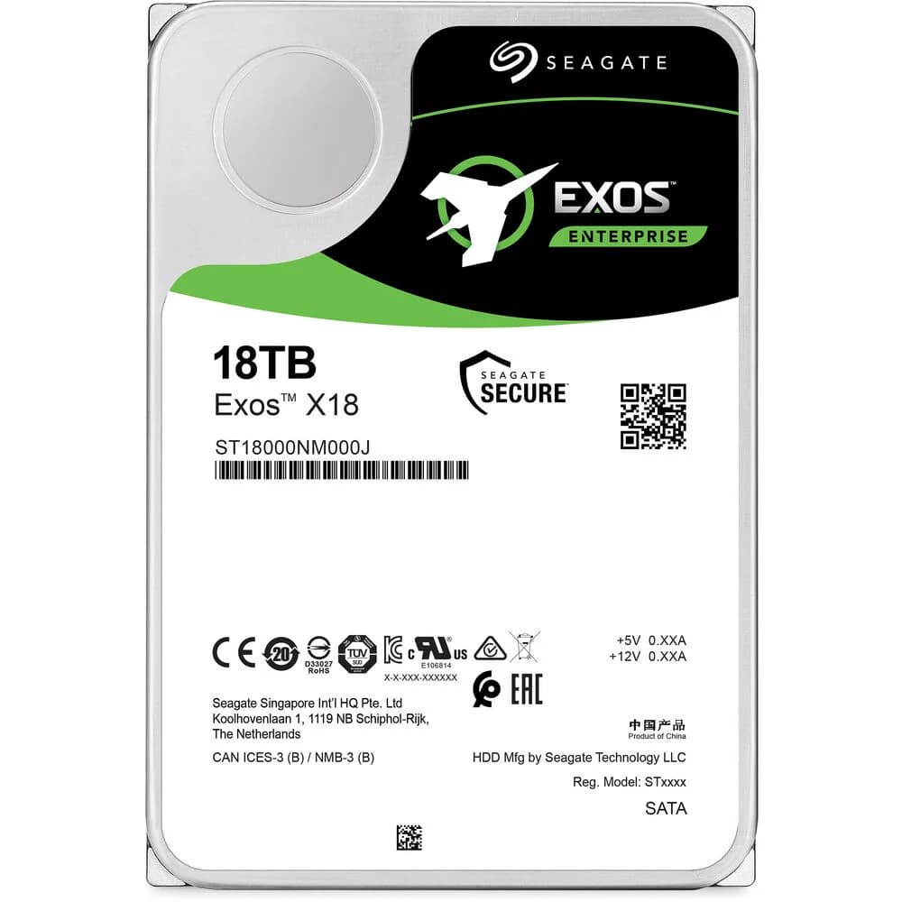 Seagate Exos X18 7200 rpm SATA III 6 Gb/s 3.5" Internal HDD - 18TB — thumbnail 2 of 5