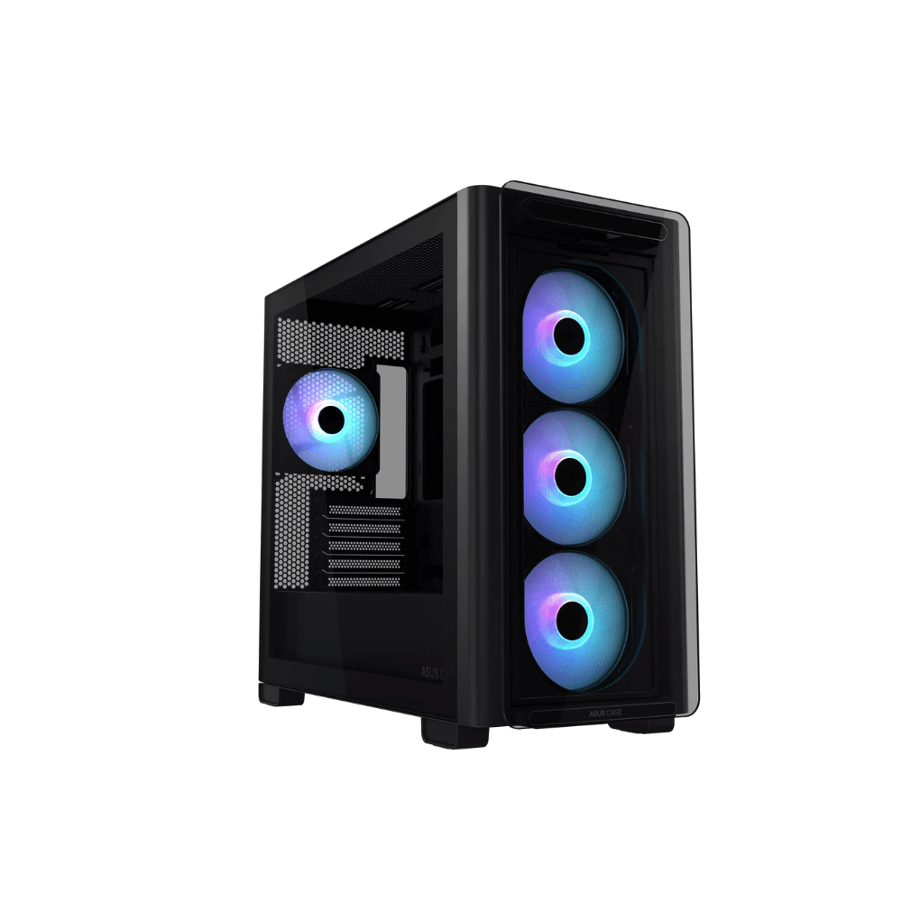 ASUS A23 PLUS ARGB Micro-ATX Gaming Case – Tempered Glass Black