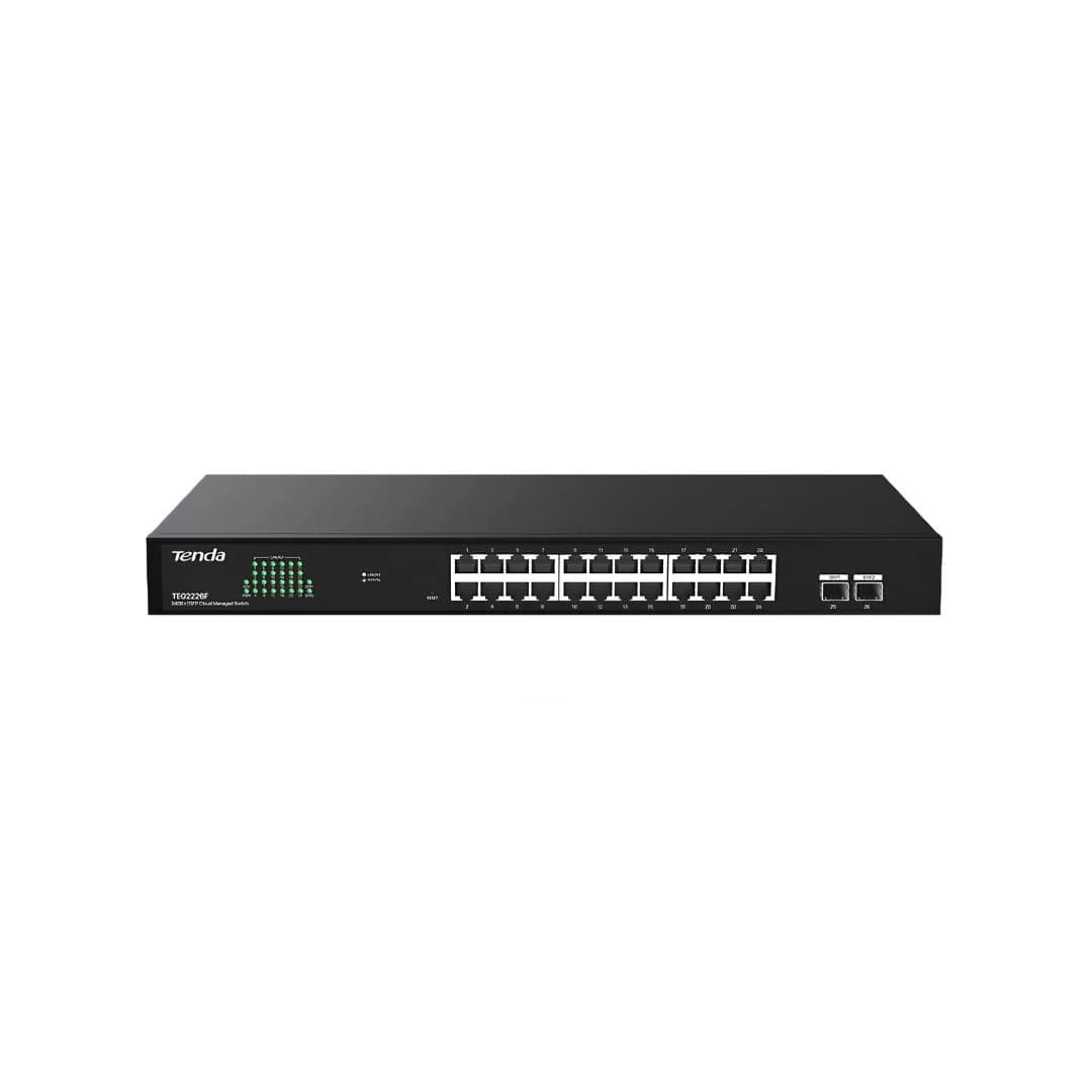 Tenda TEG2226F 24-Port Gigabit + 2-Port SFP Managed - Ethernet Network Switch — thumbnail 1 of 3