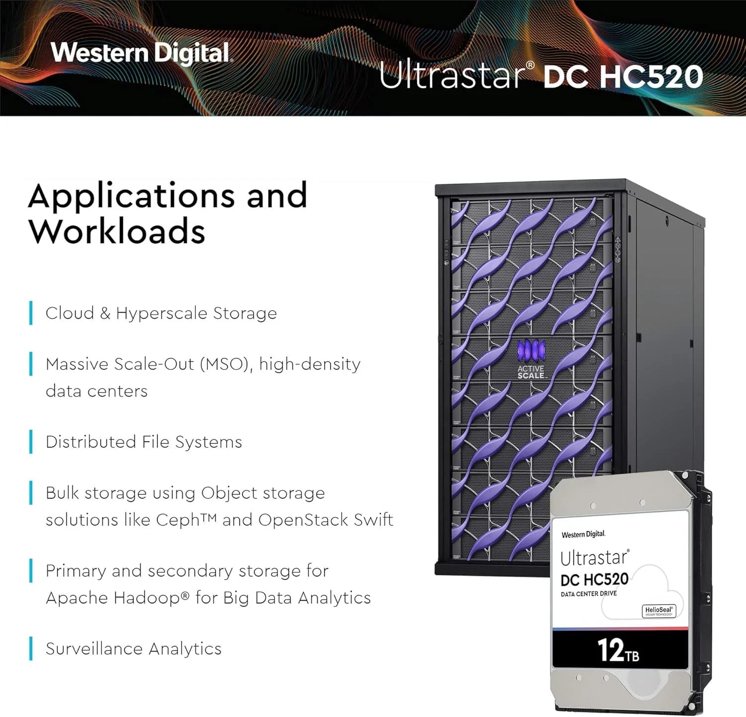 WD Ultrastar DC HC520 12TB Enterprise HDD, 3.5-Inch Internal Hard Drive, 7200RPM, SATA 6Gb/s, 256MB Cache, Helium-Filled Data Center Storage, Model HUH721212ALE600 — thumbnail 3 of 6