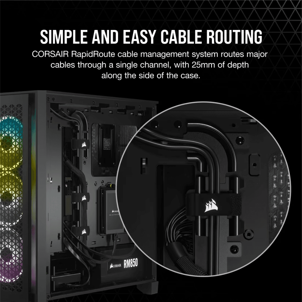 CORSAIR ICUE 4000D TOWER TEMPERED GLASS RGB CASE  BLACK — thumbnail 6 of 6