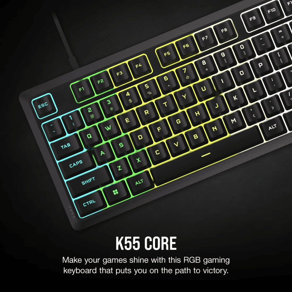 CORSAIR K55 CORE RGB Gaming Keyboard – Black — thumbnail 2 of 4
