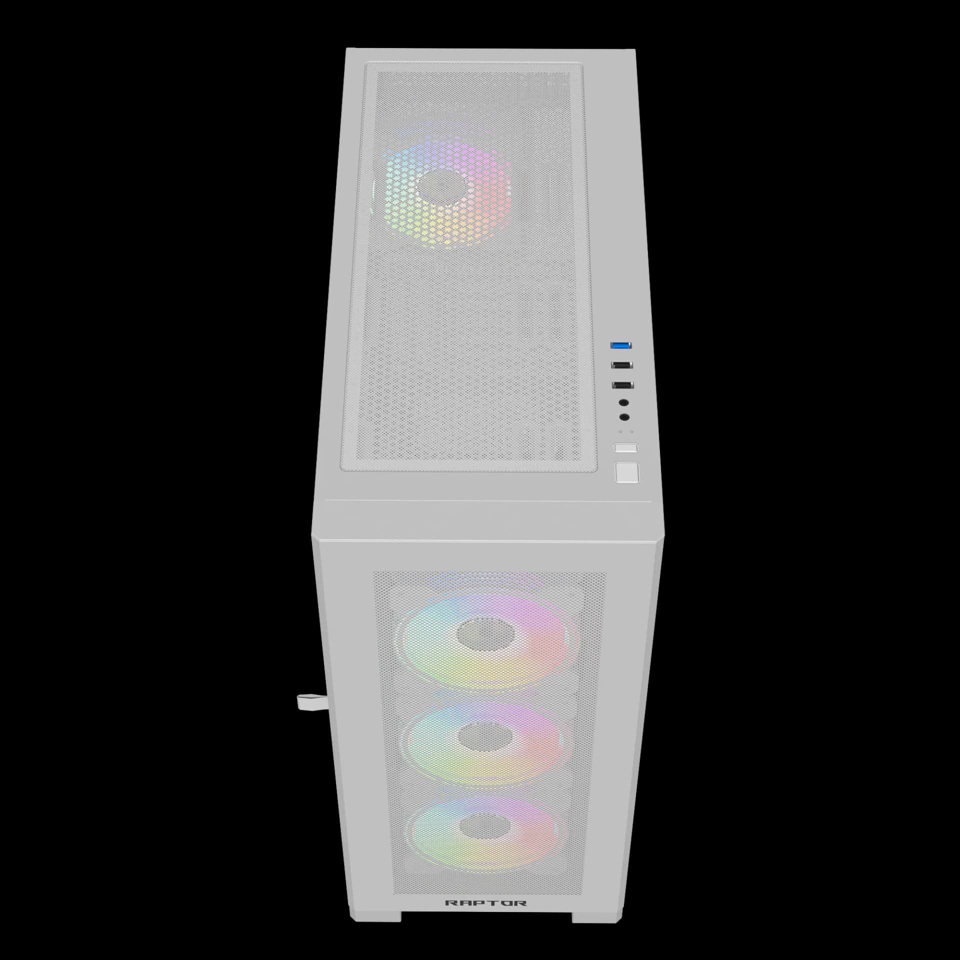 Raptor 290-XL ARCTIC HAWK RGB Mid Tower Case - White — thumbnail 8 of 10
