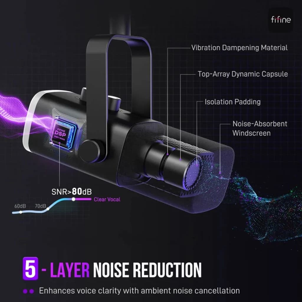FIFINE AmpliGame AM8 - USB/XLR Dynamic Microphonea — thumbnail 6 of 6