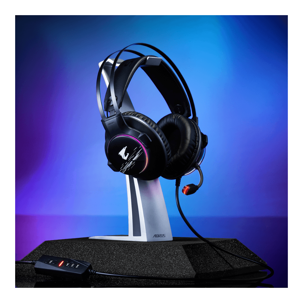 GIGABYTE AORUS H1 USB RGB Gaming Headset – Black — thumbnail 2 of 5