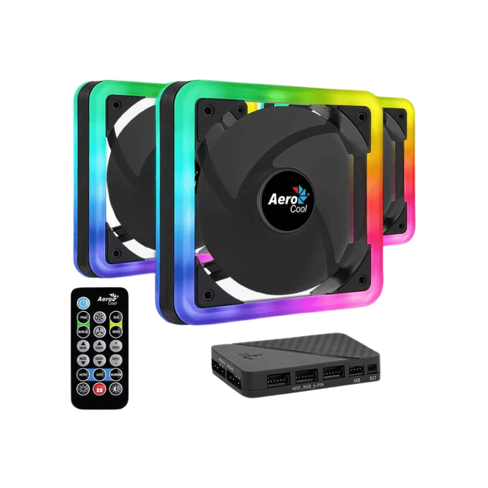 AEROCOOL FAN CASE EDGE 14 PRO 3X140mm ARGB BLACK+ REMOTE CONTROL