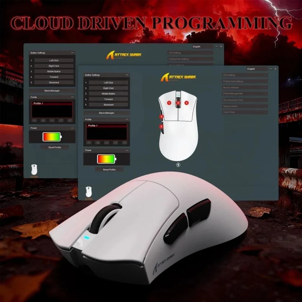 Attack Shark V3 Pro Wireless Gaming Mouse - White — thumbnail 5 of 5