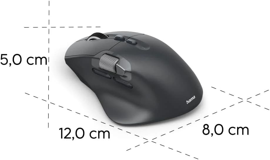 Hama WM-900 Multi-Device Wireless Mouse – 10-Button Radio & Bluetooth Rechargeable Optical Mouse, Ergonomic Right-Handed Design, RGB Lighting & USB-C Charging — thumbnail 5 of 7