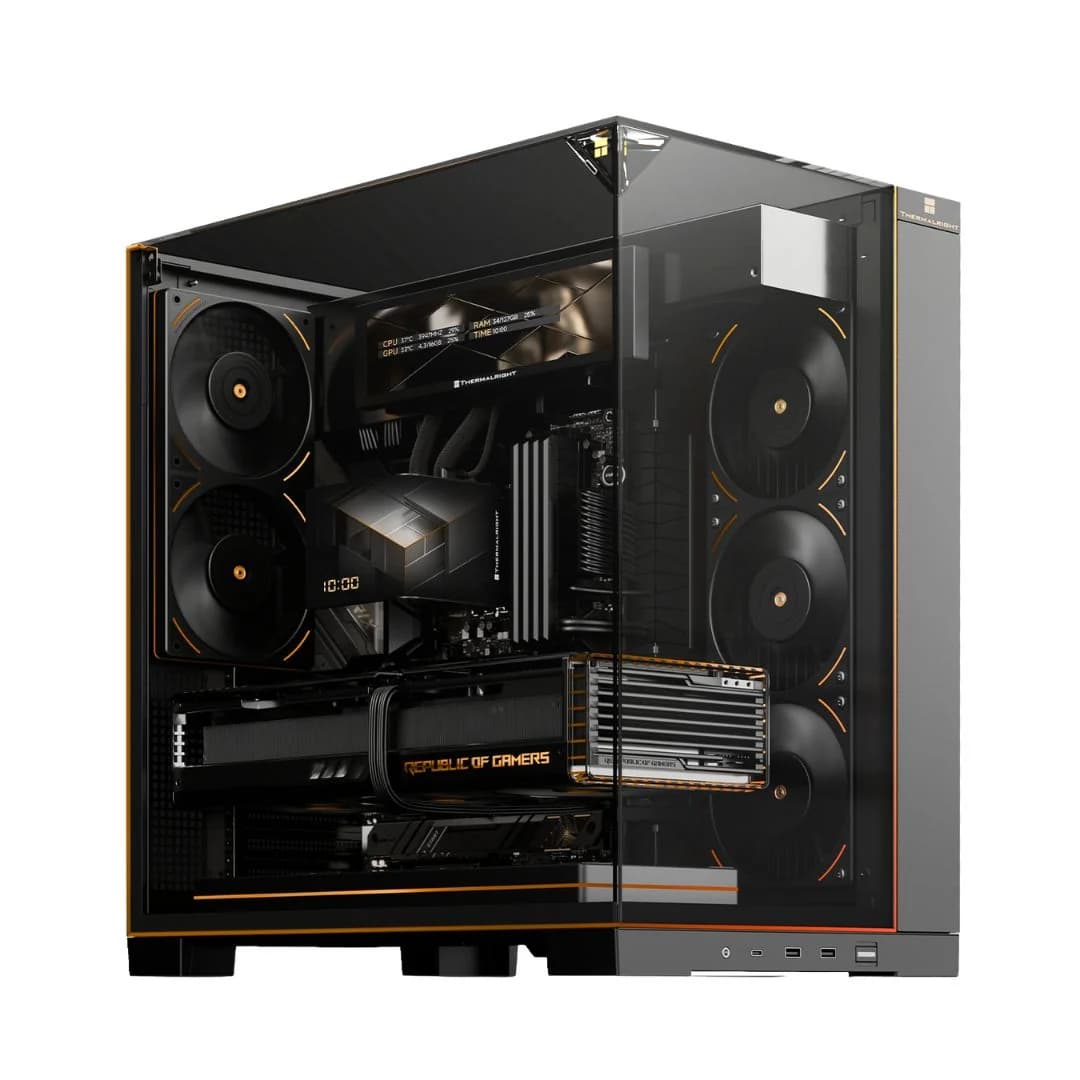Thermalright TR-A70 VISION 5-Fan with LCD - ATX Computer Case, Black