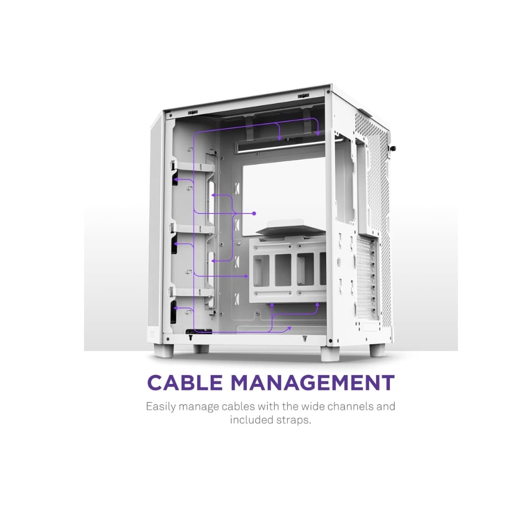 NZXT H6 FLOW COMPACT DUAL-CHAMBER ATX WHITE CASE — thumbnail 4 of 6